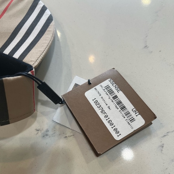 Burberry Beige Heritage Stripe elastic Visor - Picture 4 of 5